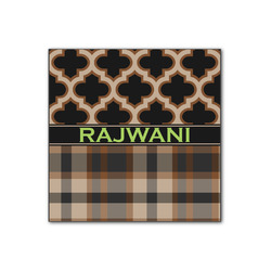 Moroccan & Plaid Wood Print - 12x12 (Personalized)
