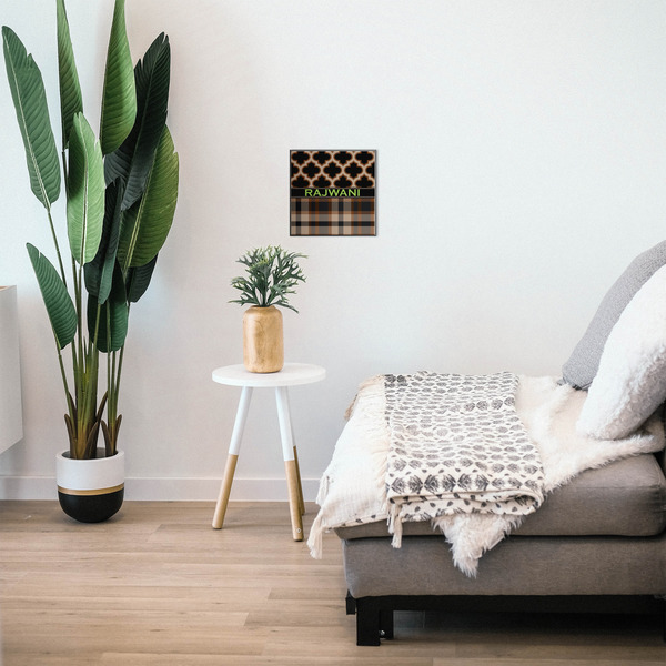 Moroccan & Plaid 12x12 Wood Print - In Context
