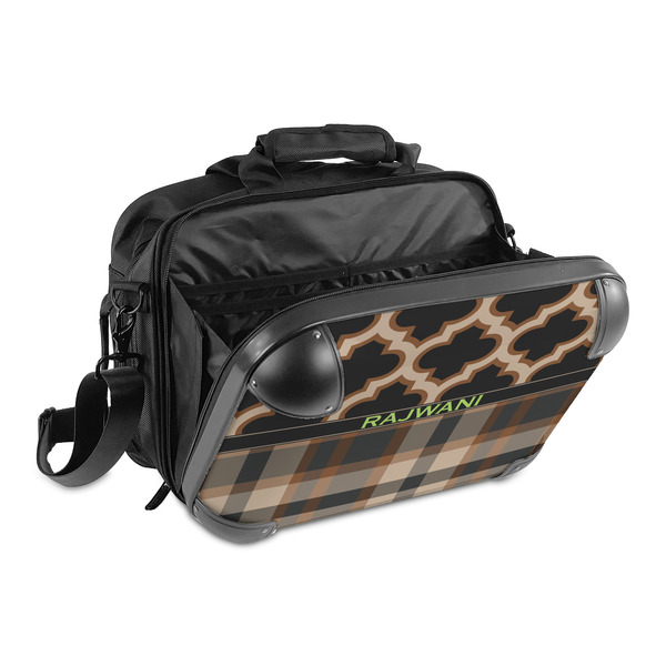 Moroccan & Plaid 15" Hard Shell Briefcase - Open