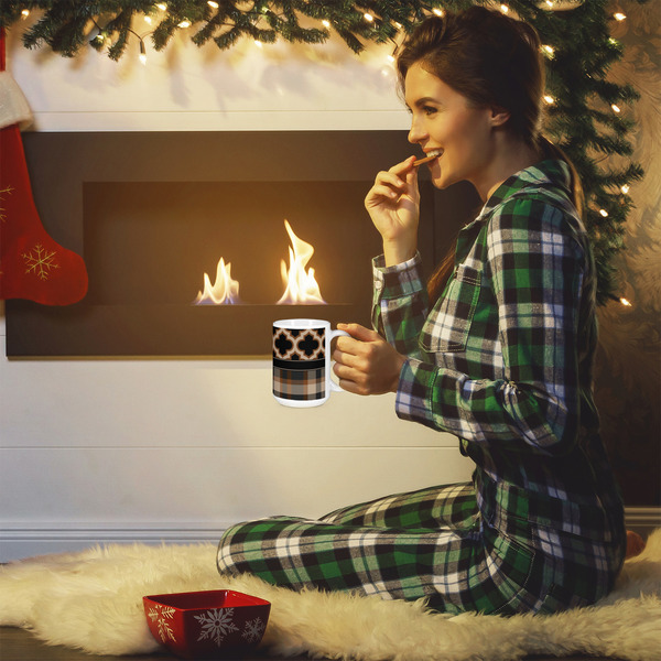 Moroccan & Plaid 15oz Coffee Mug - Lifestyle