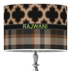 Moroccan & Plaid 16" Drum Lamp Shade - Poly-film (Personalized)
