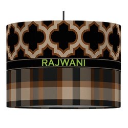 Moroccan & Plaid Drum Pendant Lamp (Personalized)