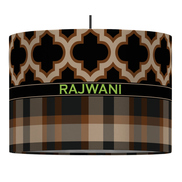 Custom Moroccan & Plaid Drum Pendant Lamp (Personalized)
