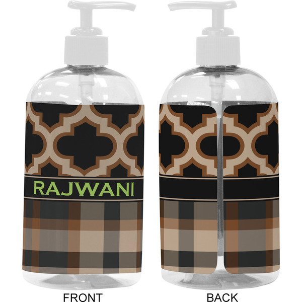 Moroccan & Plaid 16 oz Plastic Liquid Dispenser- Approval- White