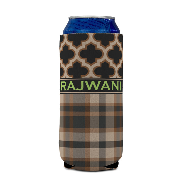Moroccan & Plaid 16oz Can Sleeve - FRONT (on can)