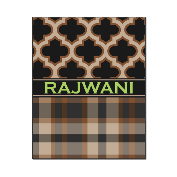 Custom Moroccan & Plaid Wood Print - 16x20 (Personalized)