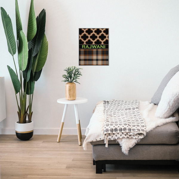 Moroccan & Plaid 16x20 Wood Print - In Context