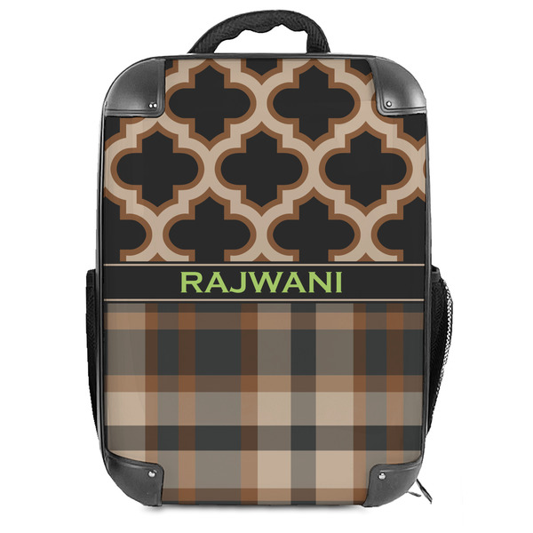 Custom Moroccan & Plaid 18" Hard Shell Backpack (Personalized)