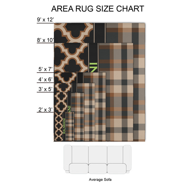 Moroccan & Plaid 2'x3' Indoor Area Rugs - Size Chart