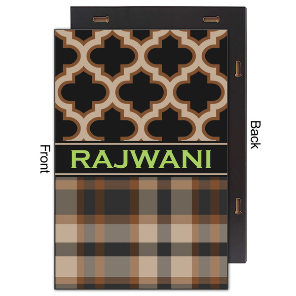 Moroccan & Plaid 20x30 Wood Print - Front & Back View
