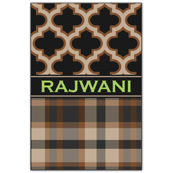 Moroccan & Plaid Wood Print - 20x30 (Personalized)