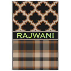 Moroccan & Plaid Wood Print - 20x30 (Personalized)