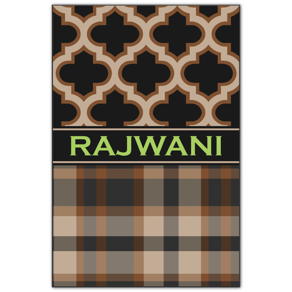 Custom Moroccan & Plaid Wood Print - 20x30 (Personalized)