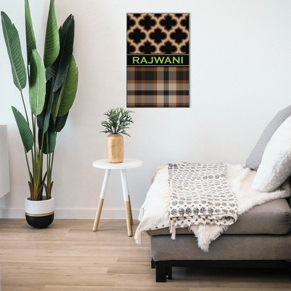Moroccan & Plaid 20x30 Wood Print - In Context