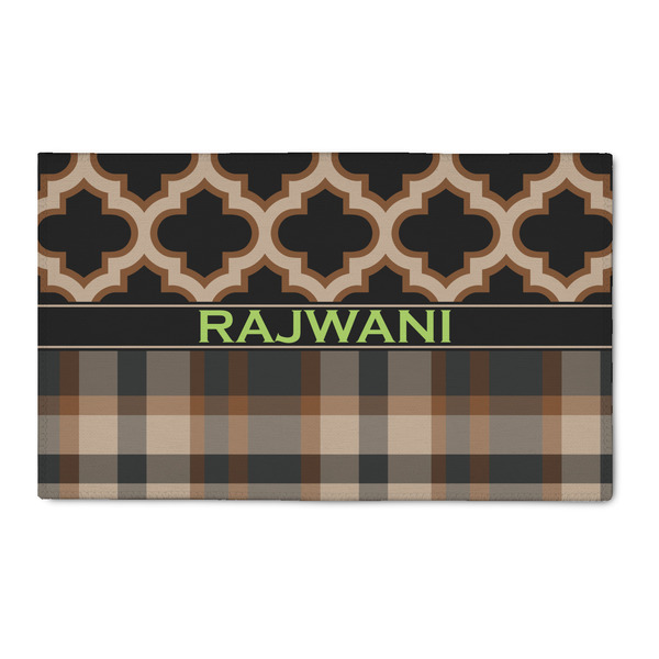 Custom Moroccan & Plaid 3' x 5' Indoor Area Rug (Personalized)