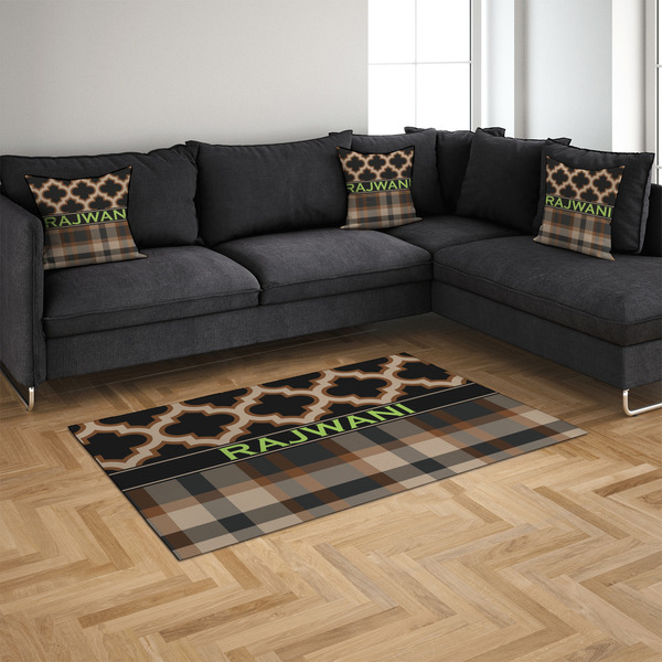 Moroccan & Plaid 4'x6' Indoor Area Rugs - IN CONTEXT