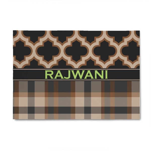 Custom Moroccan & Plaid 4' x 6' Patio Rug (Personalized)