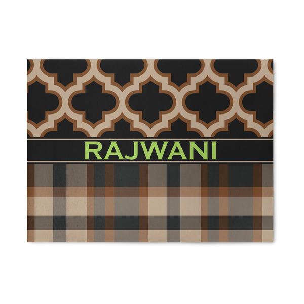 Custom Moroccan & Plaid 5' x 7' Patio Rug (Personalized)