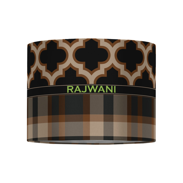 Moroccan & Plaid 8" Drum Lampshade - FRONT (Fabric)