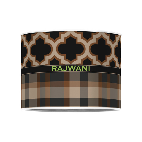 Moroccan & Plaid 8" Drum Lampshade - FRONT (Poly Film)
