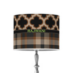 Moroccan & Plaid 8" Drum Lamp Shade - Poly-film (Personalized)