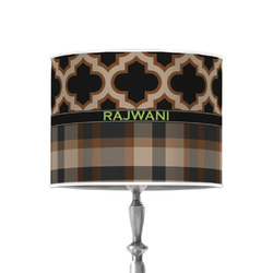 Moroccan & Plaid 8" Drum Lamp Shade - Poly-film (Personalized)