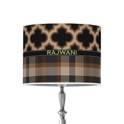 Moroccan & Plaid 8" Drum Lamp Shade - Poly-film (Personalized)
