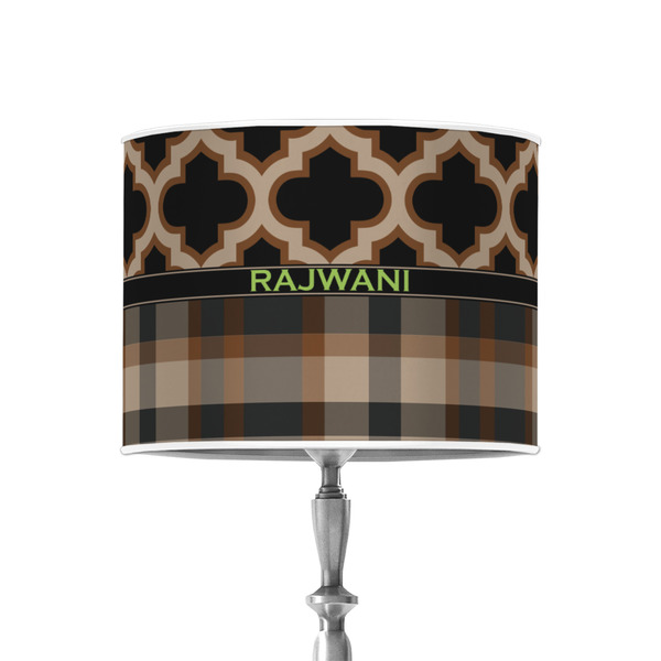 Custom Moroccan & Plaid 8" Drum Lamp Shade - Poly-film (Personalized)