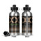Moroccan & Plaid Aluminum Water Bottle - Front and Back
