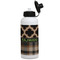 Moroccan & Plaid Aluminum Water Bottle - White Front