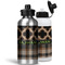 Moroccan & Plaid Aluminum Water Bottles - MAIN (white &silver)