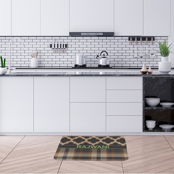 Moroccan & Plaid Anti-Fatigue Kitchen Mats - LIFESTYLE