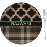 Moroccan & Plaid Glass Appetizer / Dessert Plate 8" (Personalized)