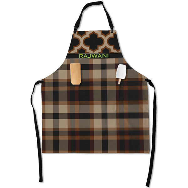 Custom Moroccan & Plaid Apron With Pockets w/ Name or Text