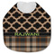 Moroccan & Plaid Jersey Knit Baby Bib w/ Name or Text
