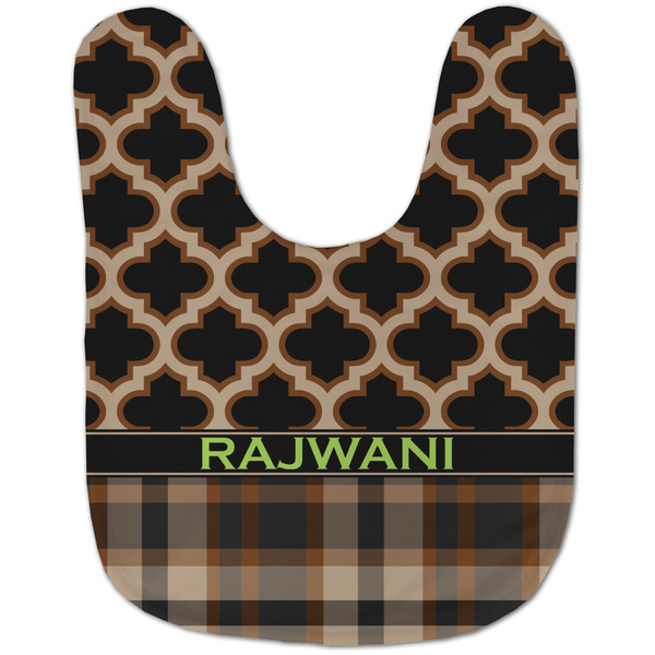 Moroccan & Plaid Baby Bib - AFT flat