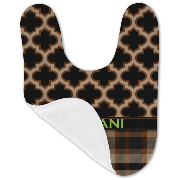 Moroccan & Plaid Baby Bib - AFT folded