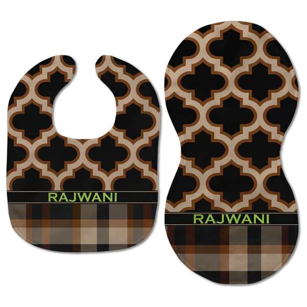 Moroccan & Plaid Baby Bib & Burp Set - Approval (new bib & burp)
