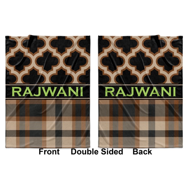 Moroccan & Plaid Baby Blanket (Double Sided - Printed Front and Back)