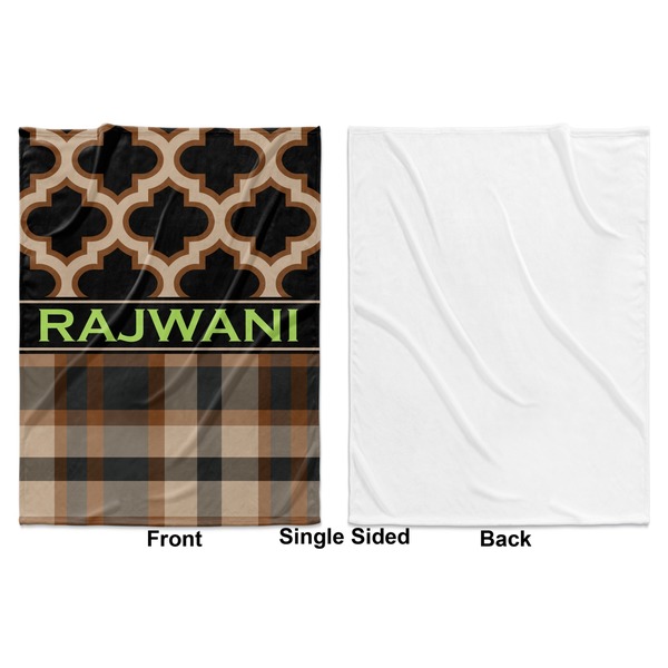 Moroccan & Plaid Baby Blanket (Single Side - Printed Front, White Back)