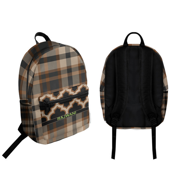 Moroccan & Plaid Backpack front and back - Apvl