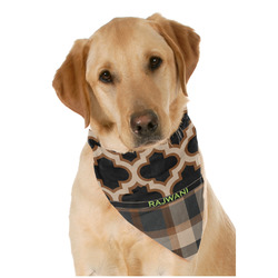 Moroccan & Plaid Dog Bandana Scarf w/ Name or Text