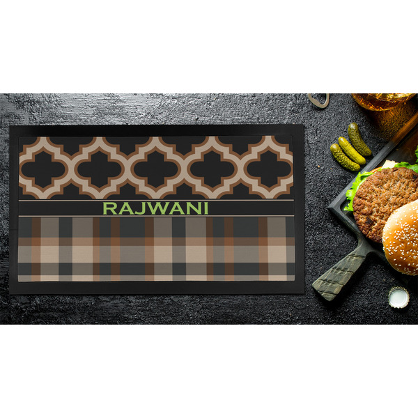 Moroccan & Plaid Bar Mat - Small - LIFESTYLE