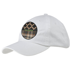 Moroccan & Plaid Baseball Cap - White (Personalized)