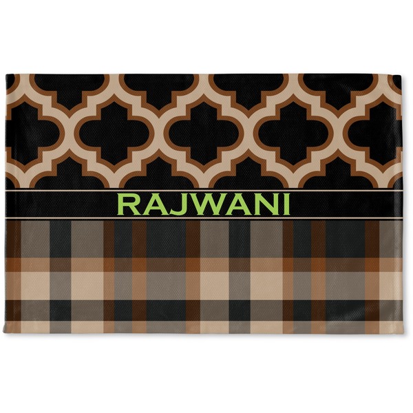 Custom Moroccan & Plaid Woven Mat (Personalized)