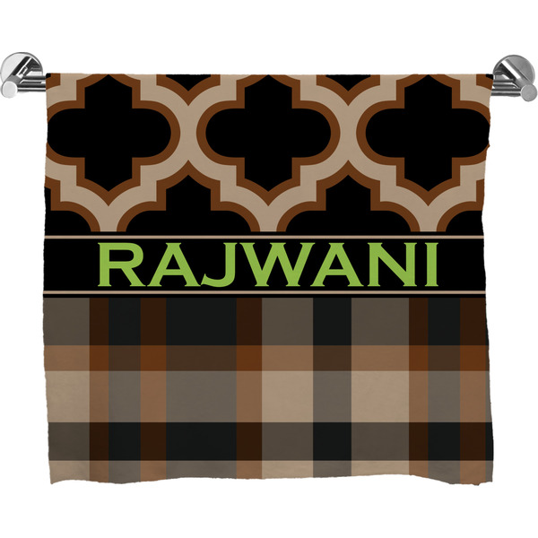 Custom Moroccan & Plaid Bath Towel (Personalized)