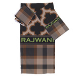 Moroccan & Plaid Bath Towel Set - 3 Pcs (Personalized)