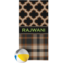 Moroccan & Plaid Beach Towel (Personalized)