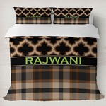 Moroccan & Plaid Duvet Cover Set - King (Personalized)