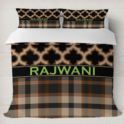 Moroccan & Plaid Duvet Cover Set - King (Personalized)